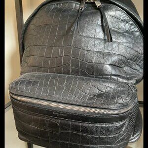 SAINT LAURENT EMBOSSED BACKPACK